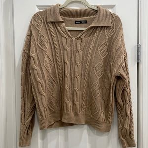 Tan Collared Sweater